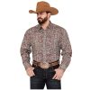 Stetson Men's Paisley Print Long Sleeve Western Snap Shirt Wine Large Stetson ‎mens Shirts