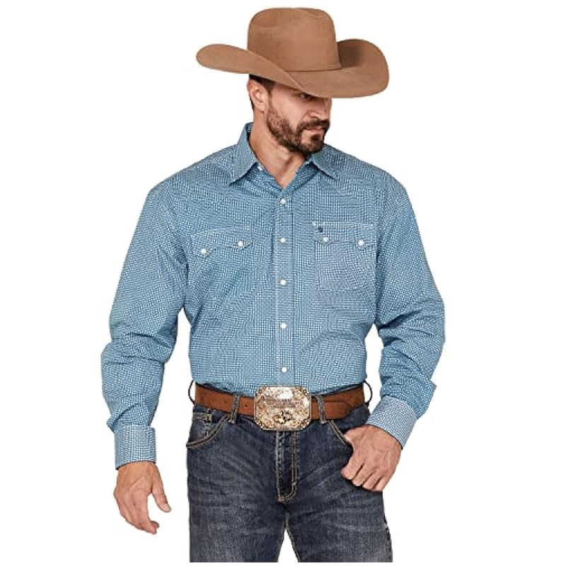 Stetson Shirts ‎mens Stetson Mens Blue 100% Cotton Micro Chip L/S Shirt Blue
