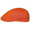 Stetson Hats & Caps ‎mens Stetson Texas Descott Linen Flat Cap Men - Made in The EU Orange