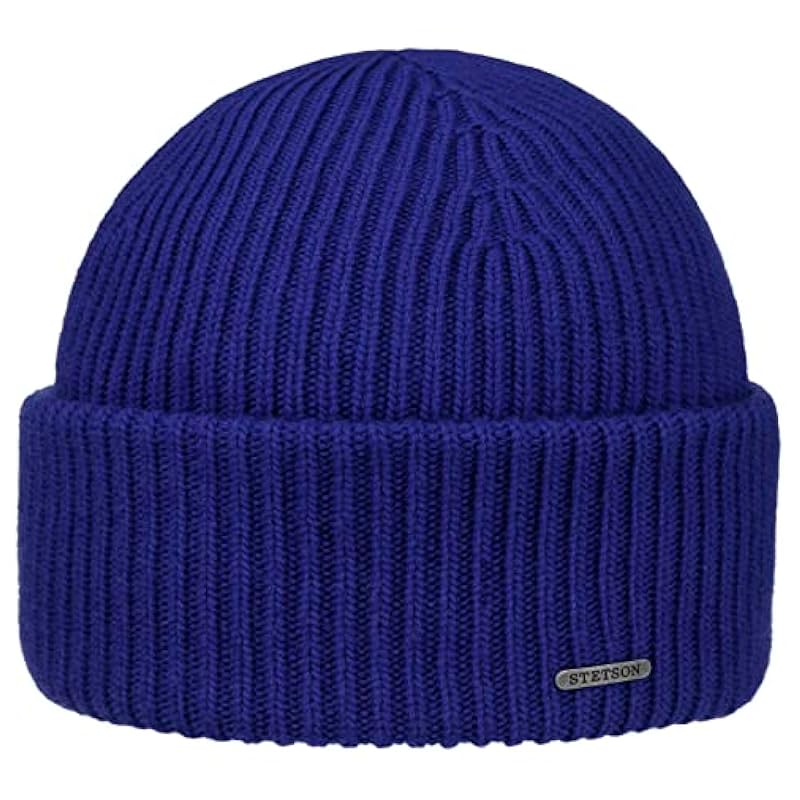 Stetson Classic Uni Wool Beanie Hat Women/Men - Made in Italy Royal-blue Stetson ‎womens Hats & Caps
