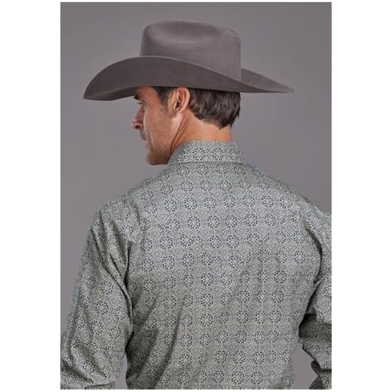 Stetson Blue Medallion Print Snap - Mens Shirt ‎mens Shirts Stetson