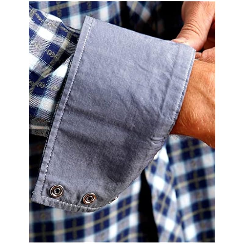 Stetson Western Shirt Mens L/S Plaid Snaps Blue 11-001-0478-0379 BU Blue Stetson ‎mens Shirts