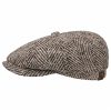Stetson Hatteras Herringbone Flat Cap Men - Made in Germany Beige Stetson ‎mens Hats & Caps