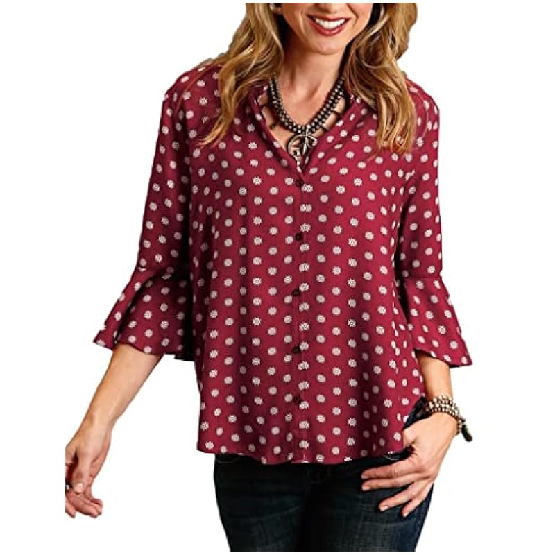 Stetson Western Shirt Womens Button L/S XL Wine 11-050-0590-7029 WI Stetson ‎womens Tops, Tees & Blouses