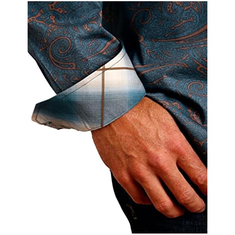 Stetson Shirts ‎mens Stetson Western Shirt Mens L/S Steel L Blue 11-001-0526-1054 BU