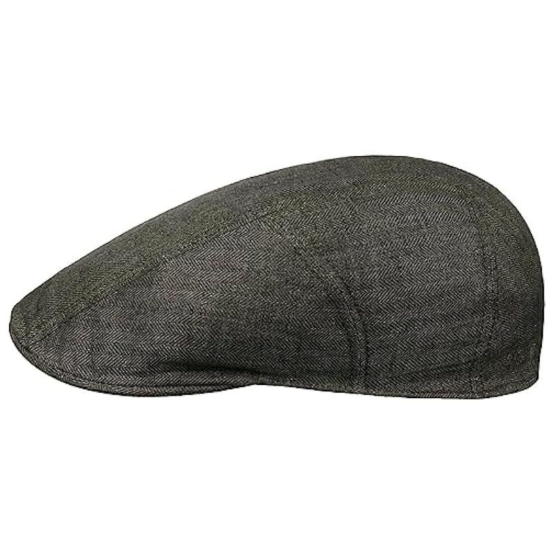Stetson Herringbone Linen Flat Cap Men - Made in The EU Darkolive ‎mens Hats & Caps Stetson