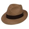 Stetson & Dobbs DSRBUD-1521 Men's Rosebud Straw Fedora Hat, Cognac - 7 1/8 Stetson ‎mens Hats & Caps