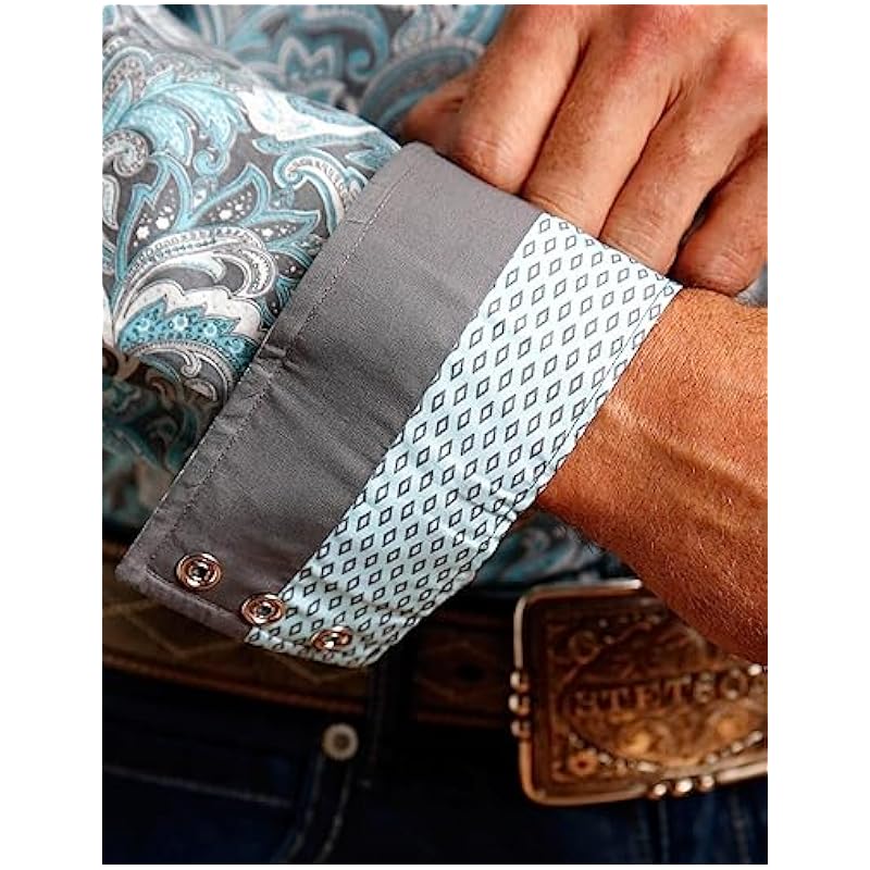 ‎mens Shirts Stetson Stetson Silver Sage Paisley - Mens Shirt