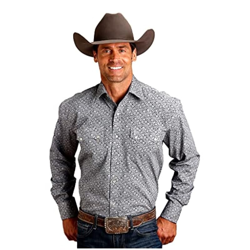 Stetson Western Shirt Mens L/S Vine Vintage L Blue 11-001-0425-1059 BU Stetson ‎mens Shirts