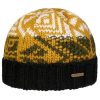 Stetson Stetson Sandvika Beanie Hat Men - Made in Italy Black-yellow ‎mens Hats & Caps
