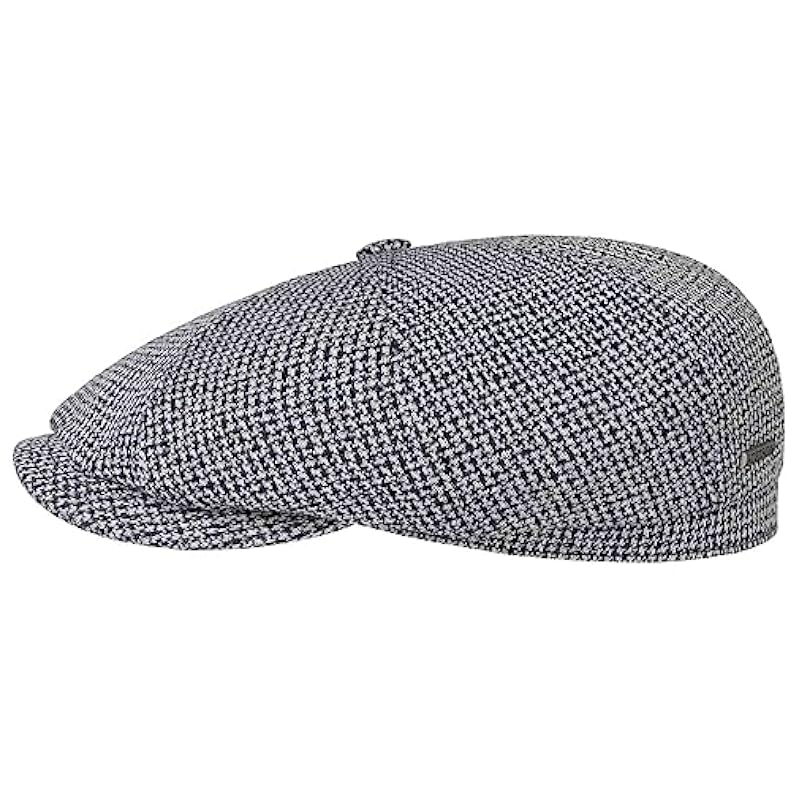 Stetson Hatteras Cotton Jersey Flat Cap Men - Made in The EU Black-white ‎mens Hats & Caps Stetson