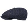 Stetson Hatteras Classic Wool Flat Cap Men - Black-blue ‎mens Hats & Caps Stetson