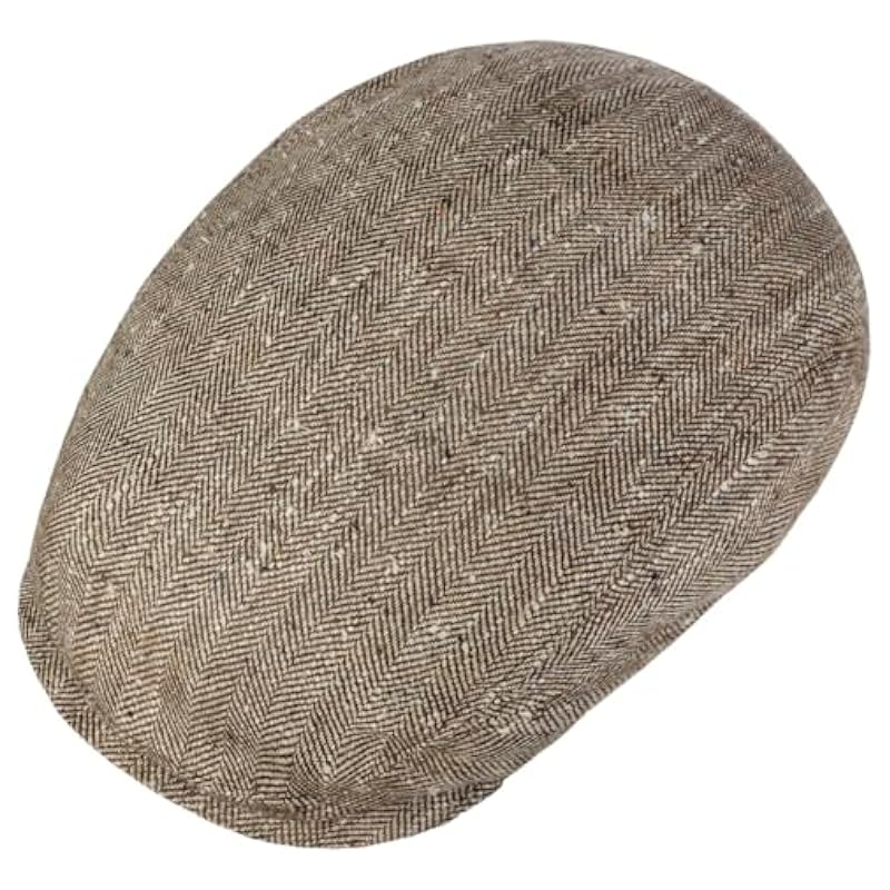 ‎mens Hats & Caps Stetson Stetson Tweed Herringbone Driver Flat Cap Men - Made in Germany Brown