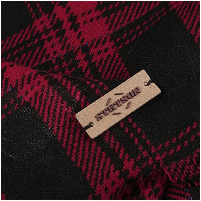 Stetson Shadow Plaid Scarf Women/Men - Black-red Stetson ‎womens Scarves & Wraps