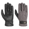 Stetson Gloves & Mittens ‎mens Stetson Herringbone Wool Leather Gloves Men - Black-grey