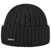 Stetson Georgia Wool Knit Hat with Cuff Women/Men - Made in Germany Black Stetson ‎womens Hats & Caps
