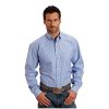Stetson Shirts ‎mens Stetson Men's Open One Pocket Striped Long Sleeve Shirt Blue