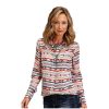 Stetson Women's Multi Southwestern Print Long Sleeve Western Blouse Shirt Multi Large ‎womens Tops, Tees & Blouses Stetson