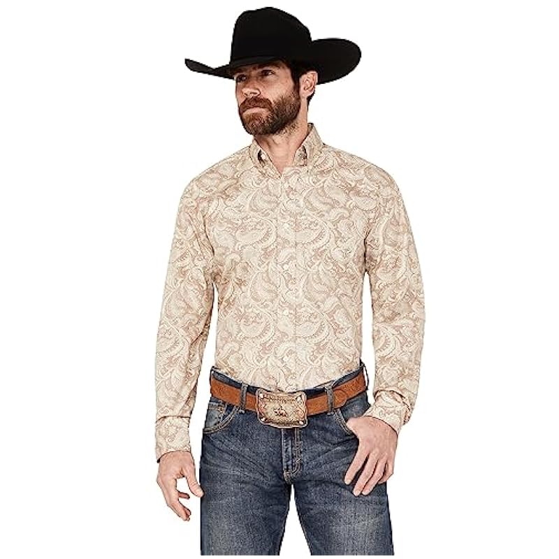 Stetson Shirts ‎mens Stetson Western Shirt Mens L/S Paisley Brown 11-001-0526-0375 BR Lt Brown