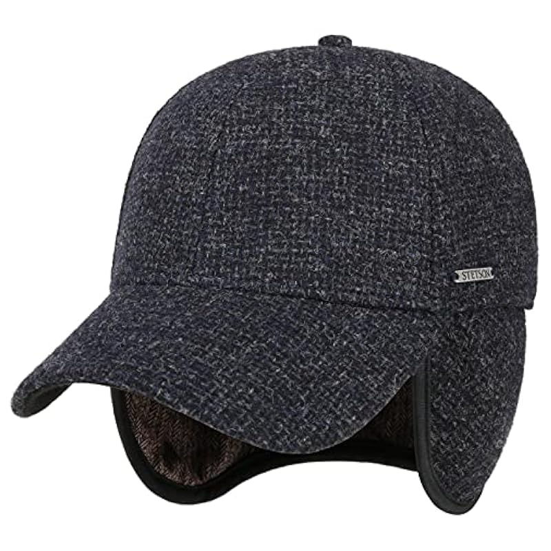 ‎mens Hats & Caps Stetson Stetson Vilson Wool Cap with Ear Flaps Men - Navy