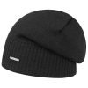 Stetson Wool Merino Oversize Beanie Women/Men - Made in Italy Black Stetson ‎womens Hats & Caps