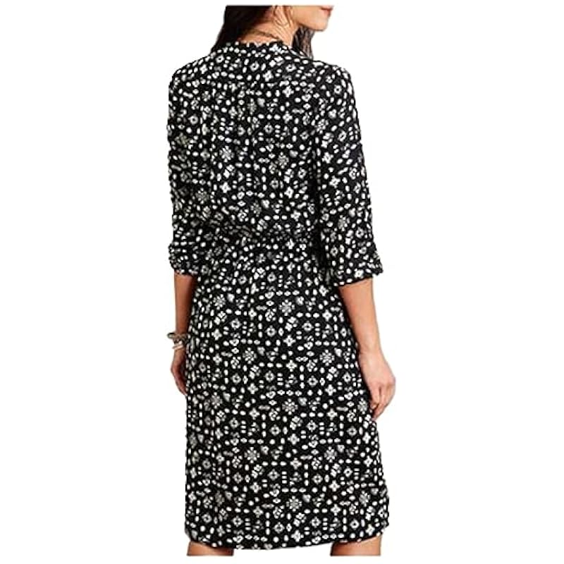 ‎womens Dresses Stetson Stetson Women's Roper Southwestern Print Long Sleeve Dress Black Large