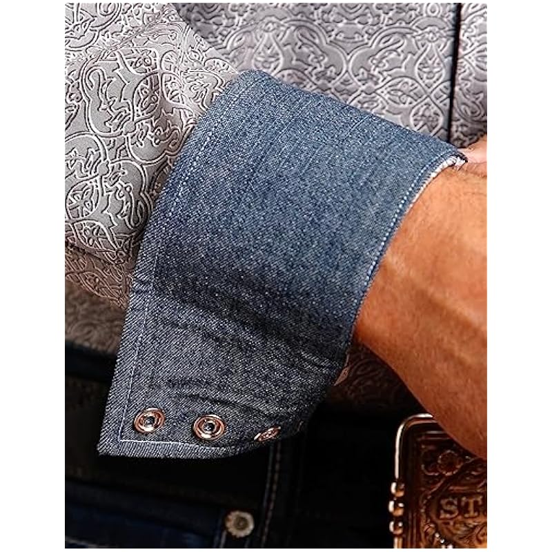 Stetson Shadow Medallion Snap Grey - Mens Shirt Stetson ‎mens Shirts