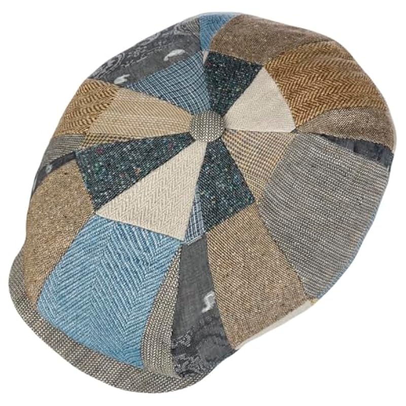Stetson Hatteras Fresh Patchwork Flat Cap Men - Made in The EU Blue-beige Stetson ‎mens Hats & Caps