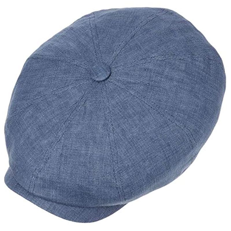Stetson Stetson Hatteras Linen Newsboy Cap Women/Men | Made in The EU Blue ‎mens Hats & Caps